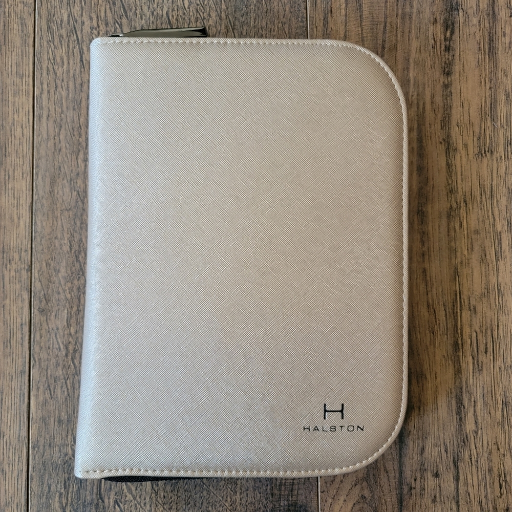NWOT Halston Muted Gold Jewelry Portfolio Case